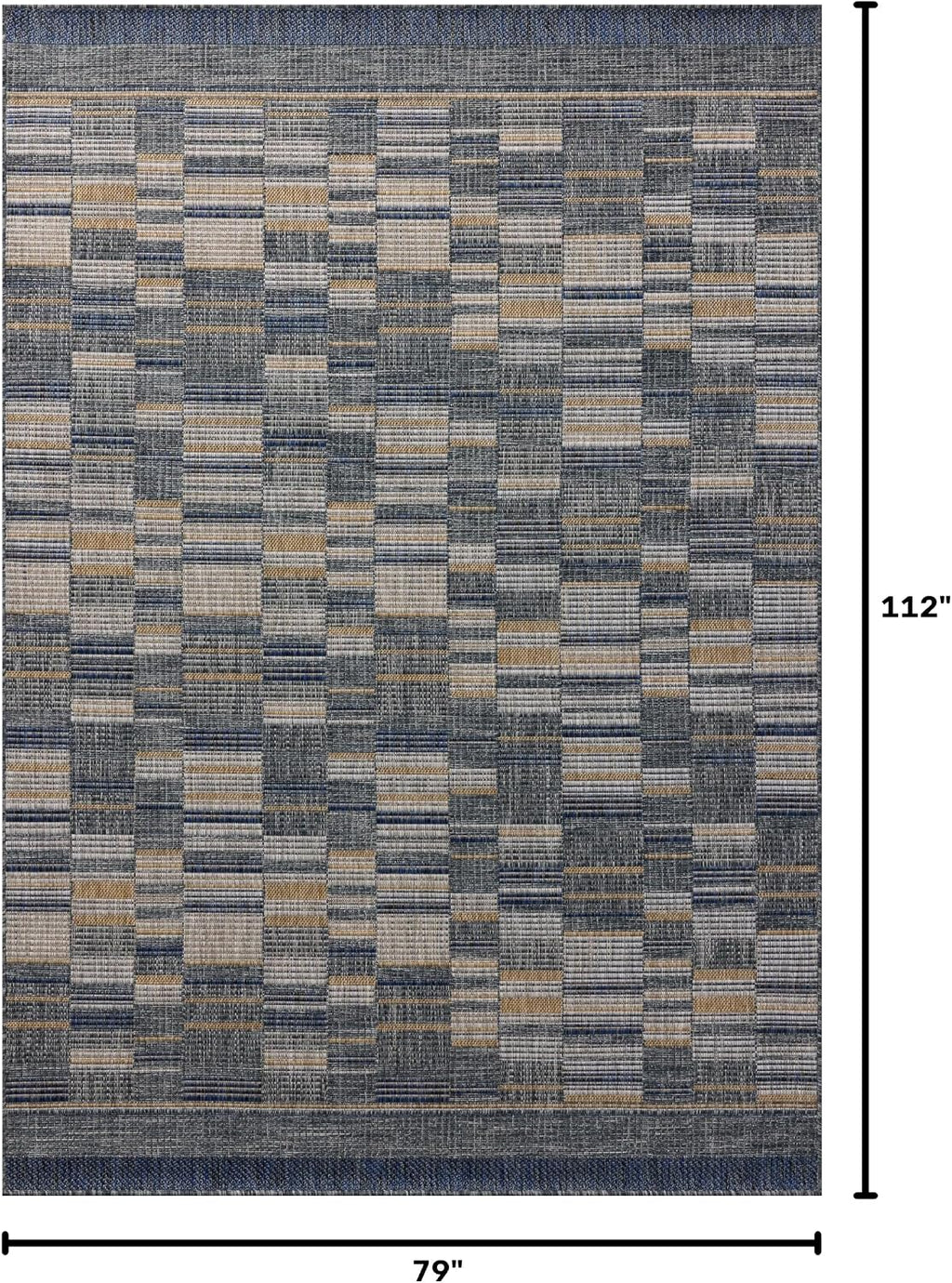 Loloi Birch Denim/Gold 6'-7" X 9'-4" Area Rug