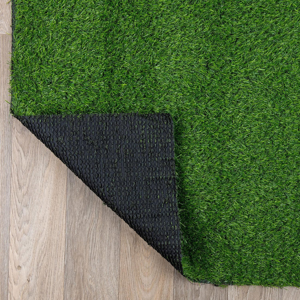 Solid Grass Turf Indoor Outdoor Rug Green 2'7" X 6'