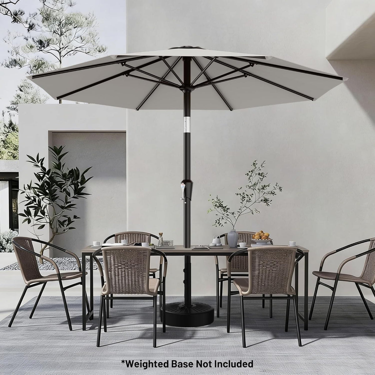 9FT Patio Umbrella Outdoor Table Umbrella Tilt Crank UV Resistant Pool Shade