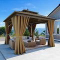 10X10Ft Aluminum Gazebo Hardtop Double Roof Canopy Outdoor Gazebo