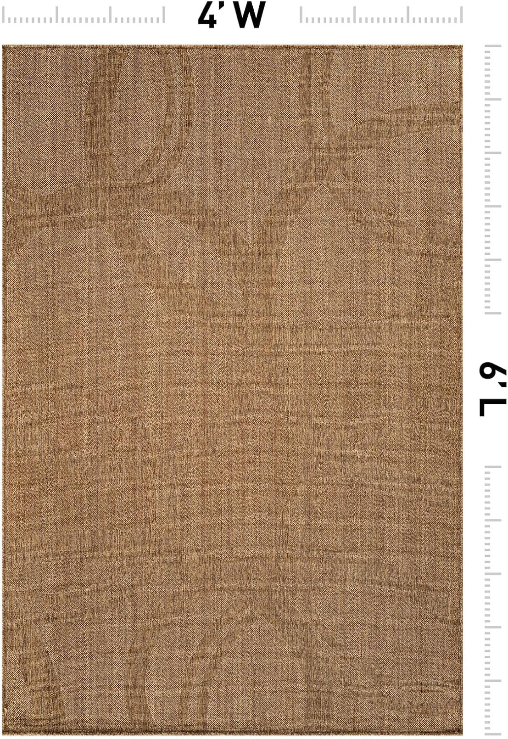 Transitional Indoor Outdoor Rug Natural/Jute 4' X 6'
