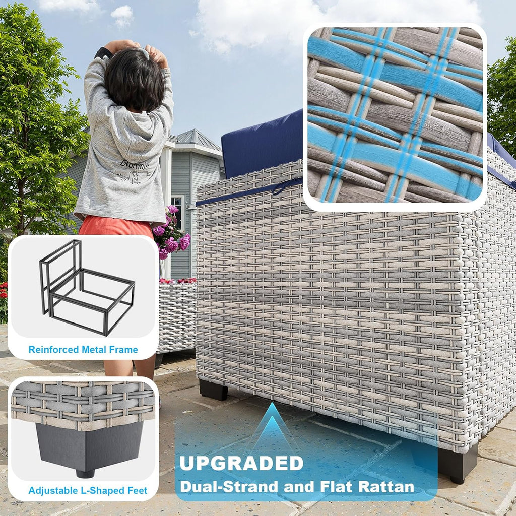 Outdoor PE Wicker Rattan Modular Patio Sectional Sofa Set