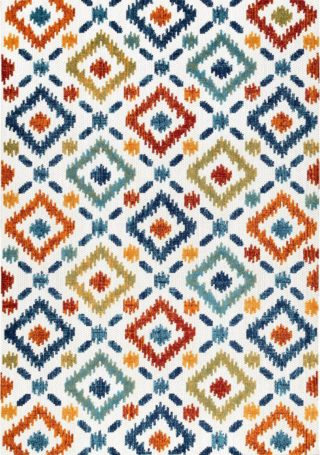 Indoor/Outdoor Transitional Labyrinth Accent Rug, 2X3, Blue