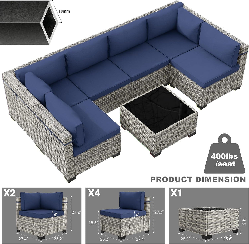 Outdoor PE Wicker Rattan Modular Patio Sectional Sofa Set