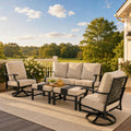 5 PCS Patio Furniture Set, Metal Couch