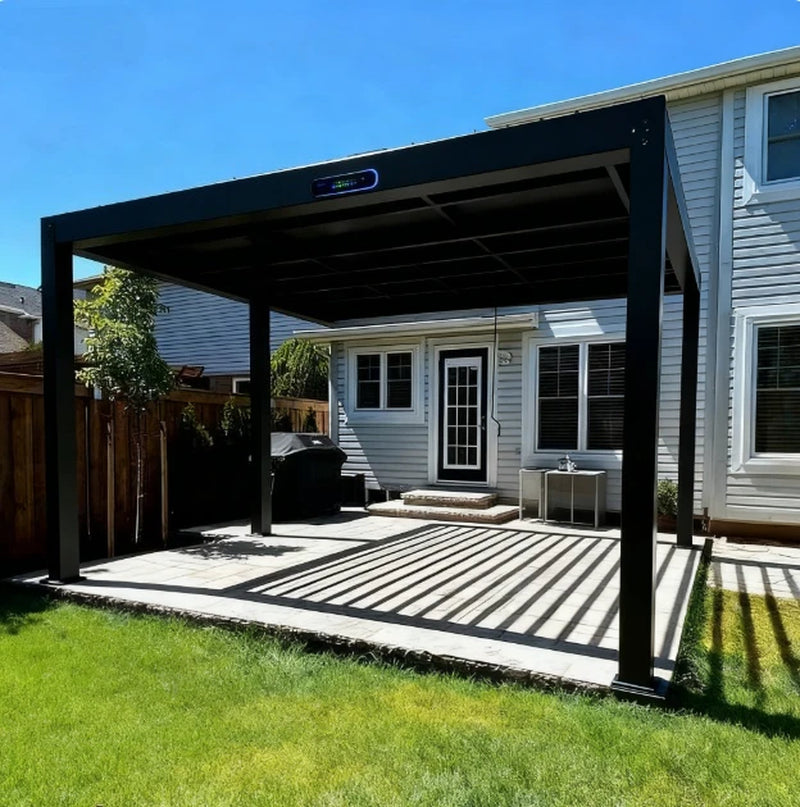 Electric Louvered Gazebo Intelligent Flip Aluminum Alloy Gazebo European Style Metal Gazebo Garden Outdoor Shade Pergola