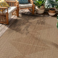 Modern Geometric Area Rug Easy-Care Flat Woven Sand/Natural 4' X 6'