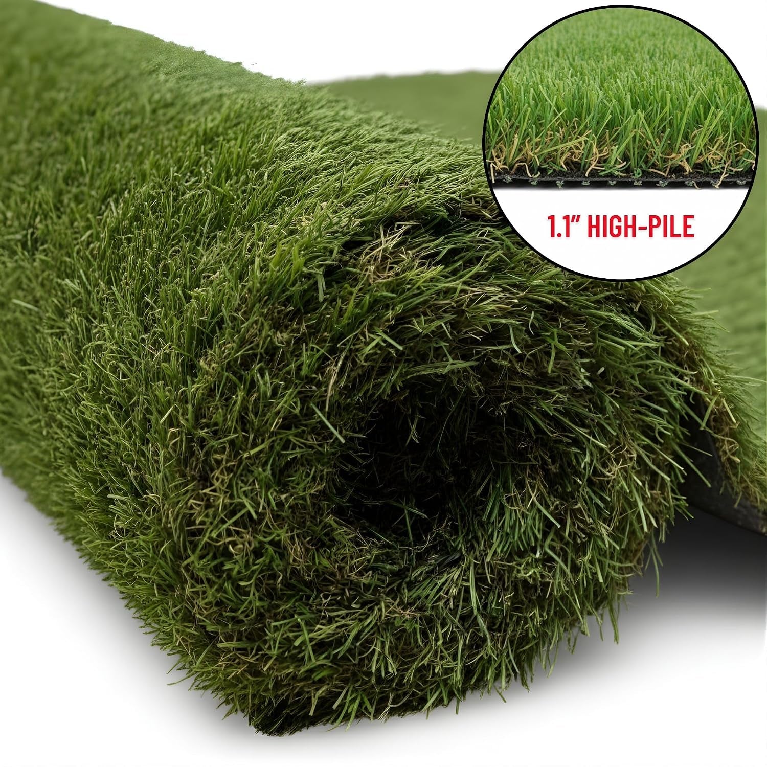 Artificial Grass Outdoor Rug for All-Weather Use, Realistic Faux Turf with Drainage Holes, 6'6" X 10'