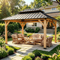 10' X 12' Wooden Gazebo,Patio Hardtop DIY Color Gazebo Wood