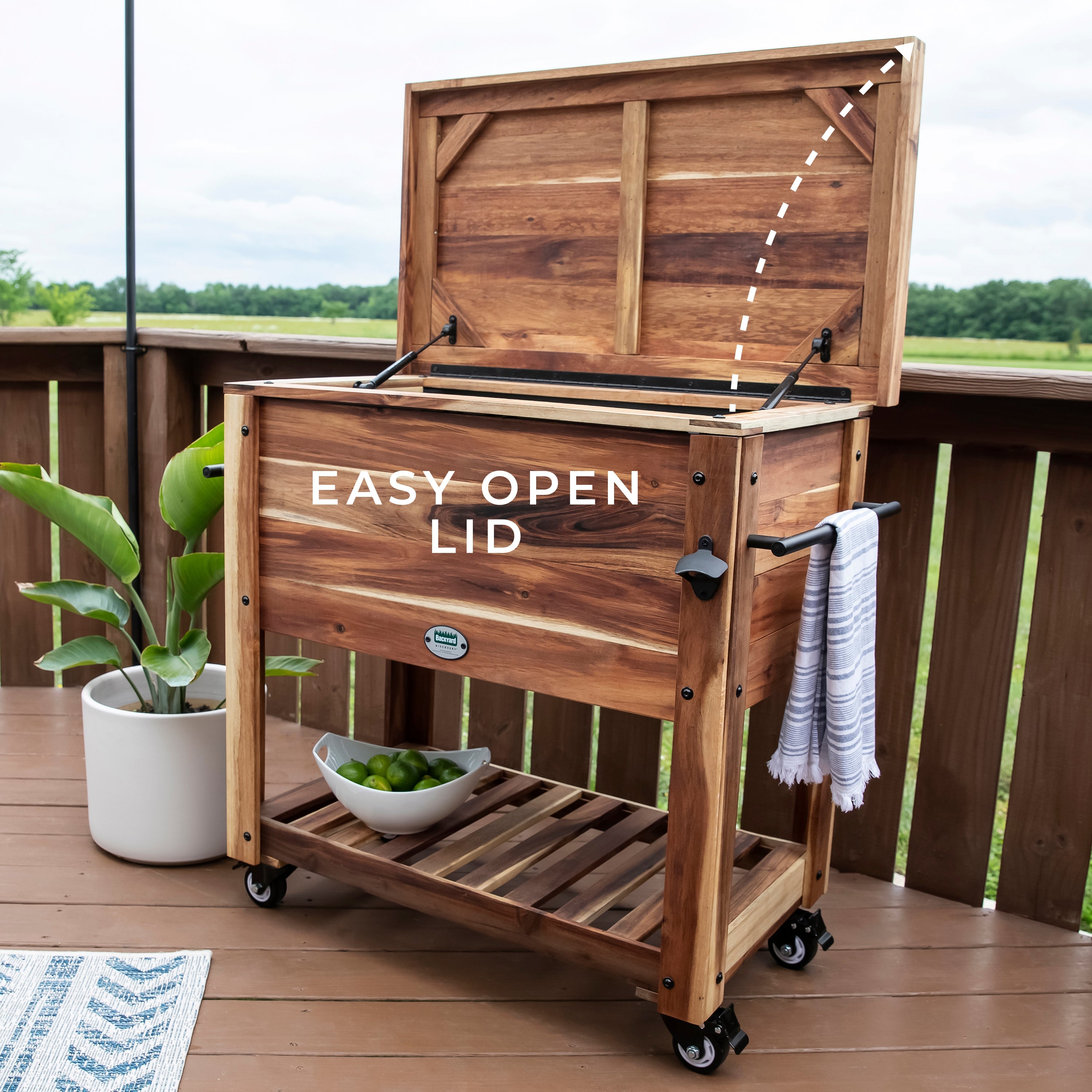 100 Quart Patio Cooler - Acacia