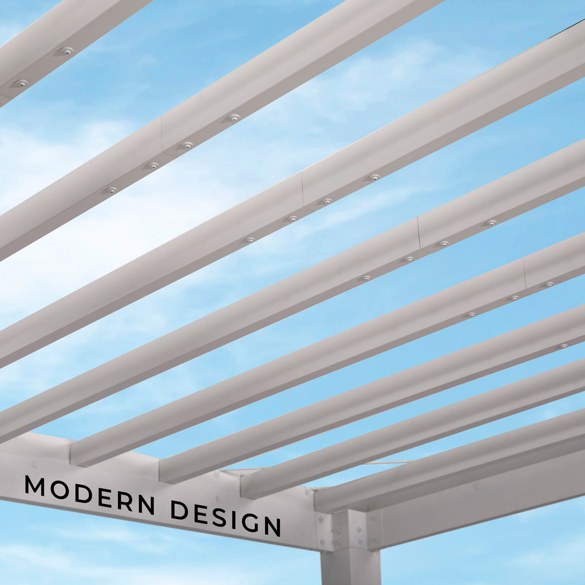 14x12 Windham Modern Steel Pergola w/ Sail Shade Soft