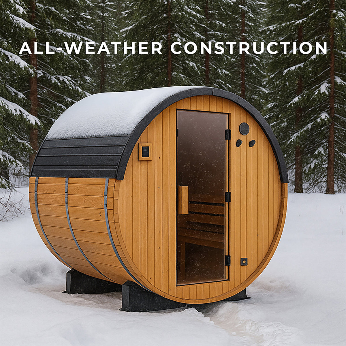 Paxton Outdoor Barrel Sauna - 2-4 Person