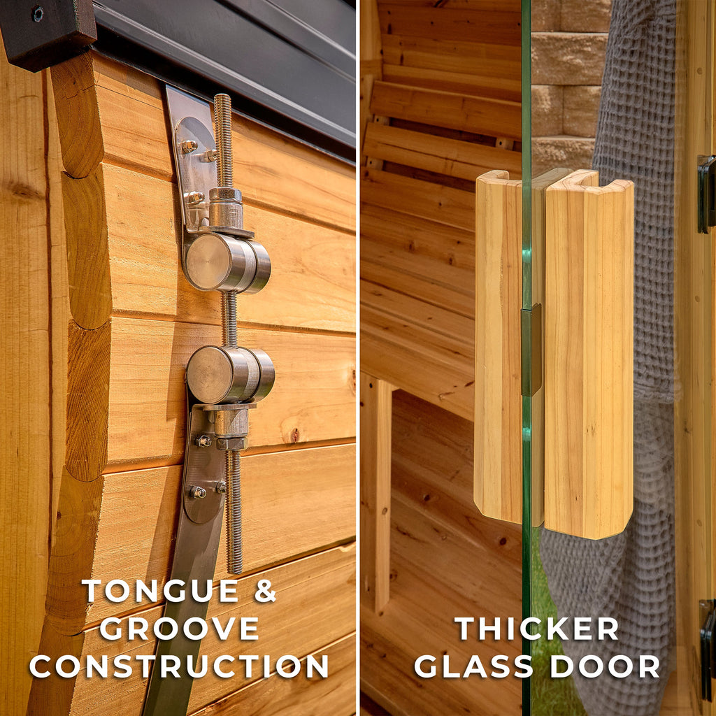 Paxton Outdoor Barrel Sauna - 2-4 Person