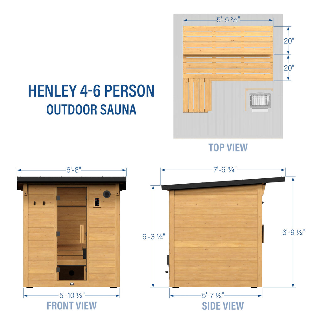 Henley Outdoor Cabin Sauna - 4-6 Person