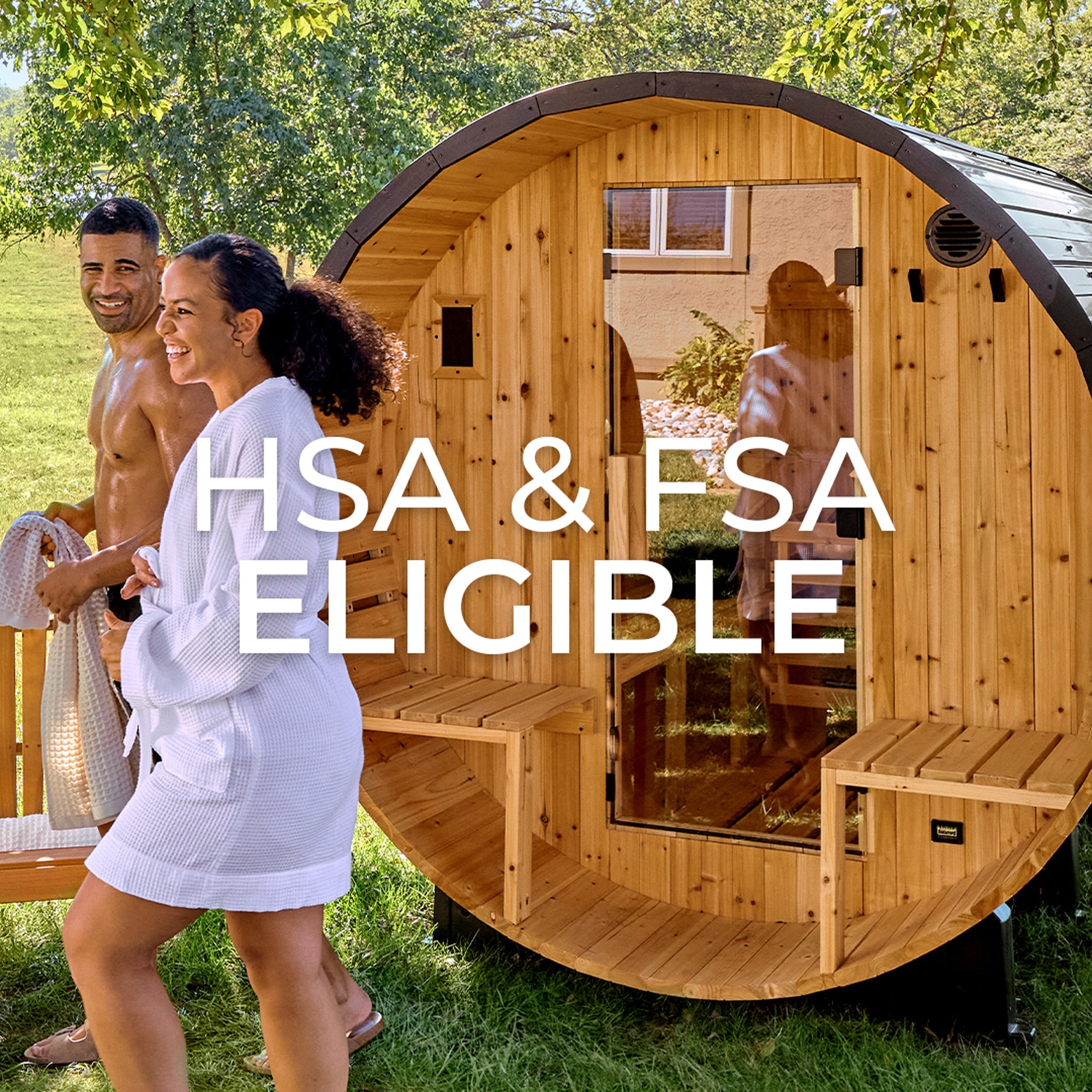 Paxton Outdoor Barrel Sauna with Porch - 4-6 Person