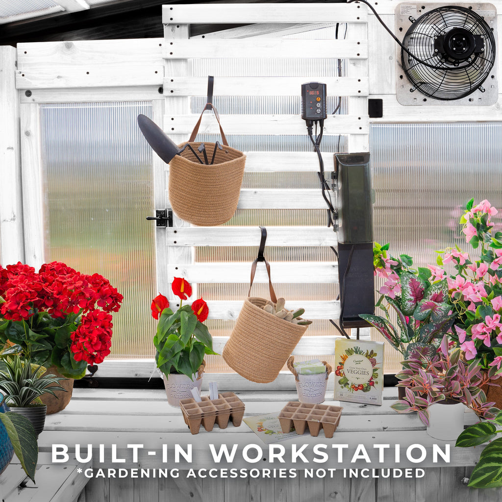 9x6 Willow Greenhouse - White