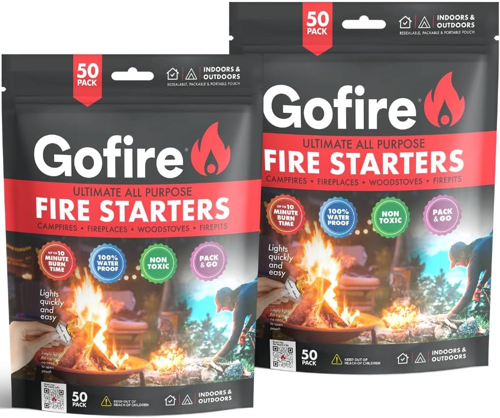 Fire Starters for Camping, Fireplace & Fire Pit, 100 Pack