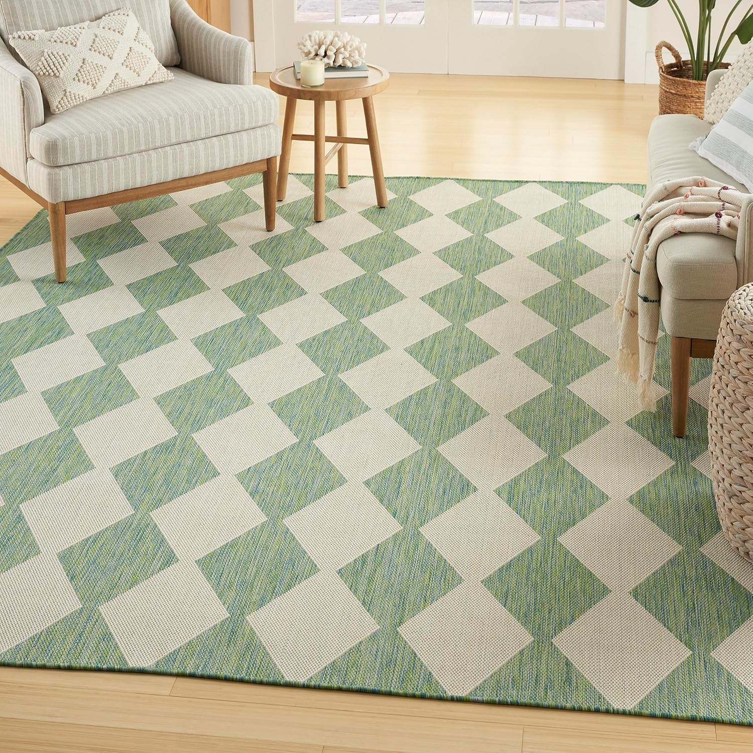 Home Positano Blue Green 9' X 12' Area Rug - Easy Clean, Non Shedding, Bed Room, Living Room, Dining Room, Kitchen (9' X 12')