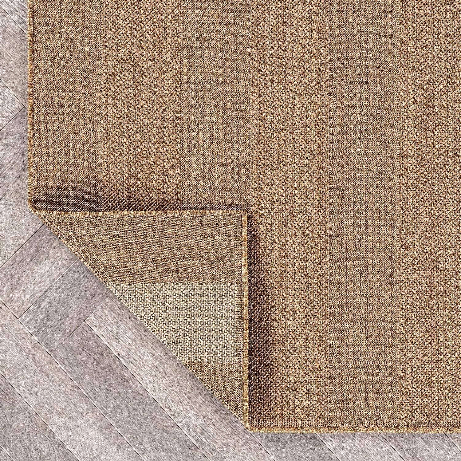 Modern Striped Indoor Outdoor Rug Natural/Jute 4' X 6'