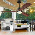 52" Smart Ceiling Fan with Light Alexa/App/Remote Control 3 Blade Walnut