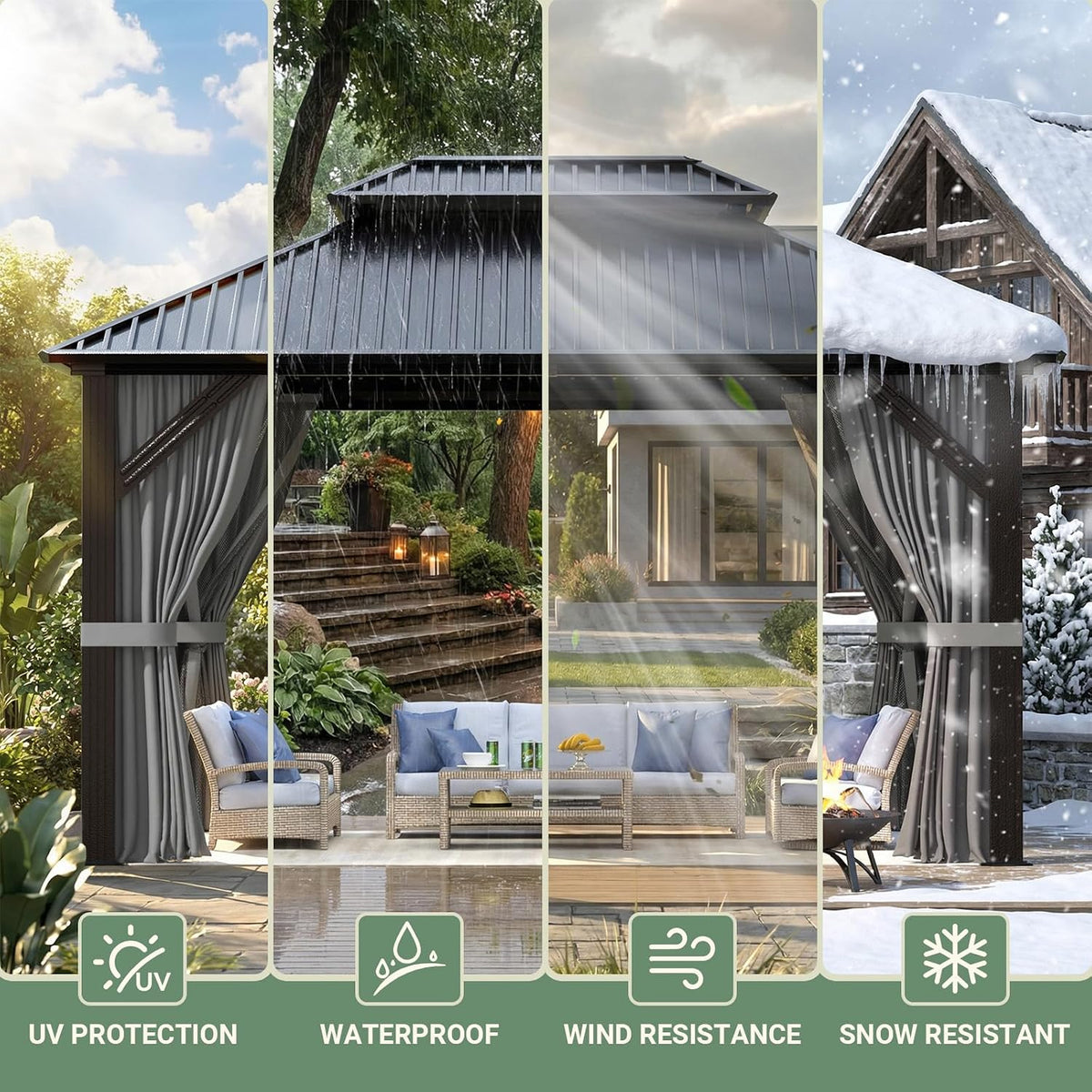 10'X12' Outdoor Aluminum Gazebo Dark Gray