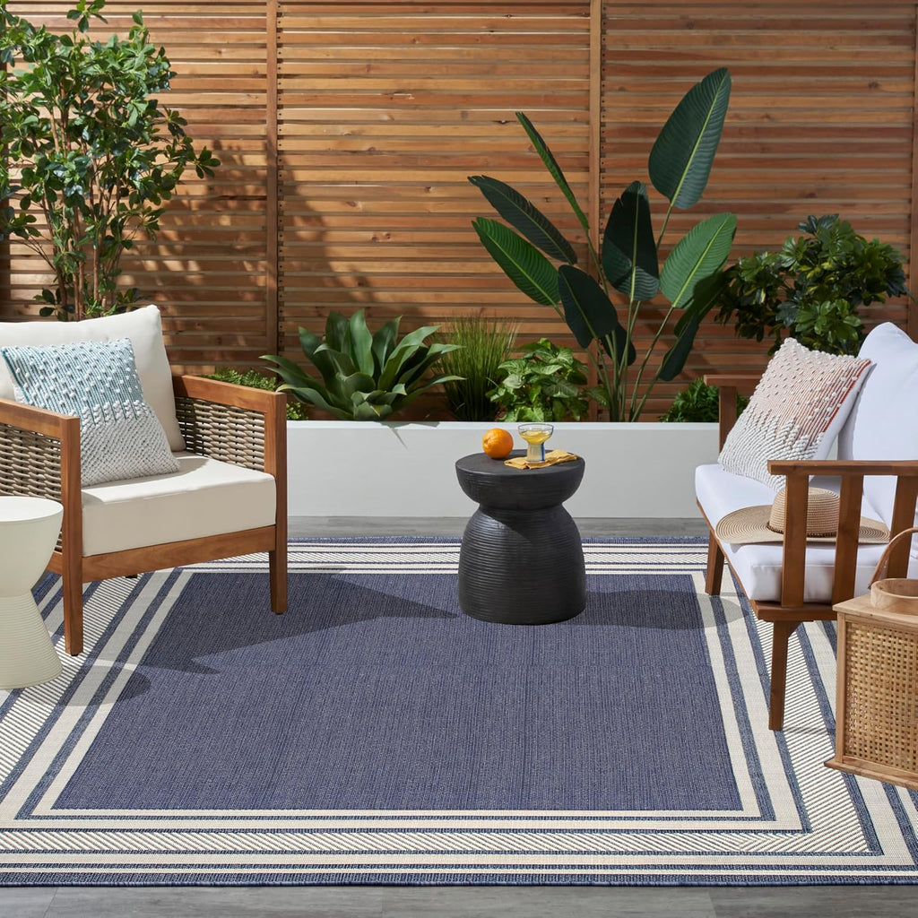 Home Horizon Indoor/Outdoor Navy 9' X 12' Area Rug - Easy Clean, Non Shedding, Bed Room, Living Room, Dining Room, Kitchen (9' X 12')