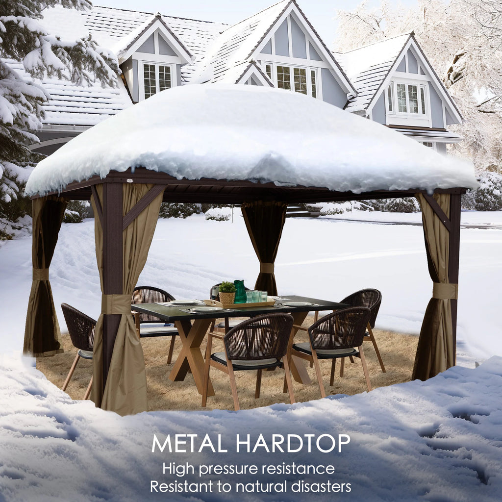 Alexander 12-Ft X 12-Ft Hardtop Roof Aluminum Gazebo (Screen Included)