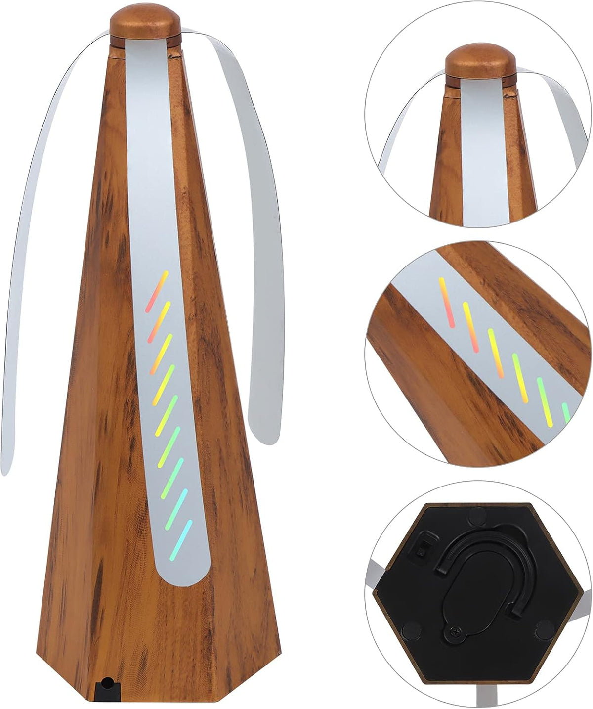 PIOPIAONIU 2 Pcs Table Fly Fans Wood Grain Fly Fan for Indoor and Outdoor Meal Fans for Picnic Restaurant Home