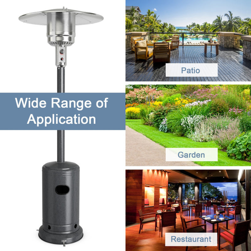 50000 BTU Stainless Steel Propane Patio Heater with Trip over Protection