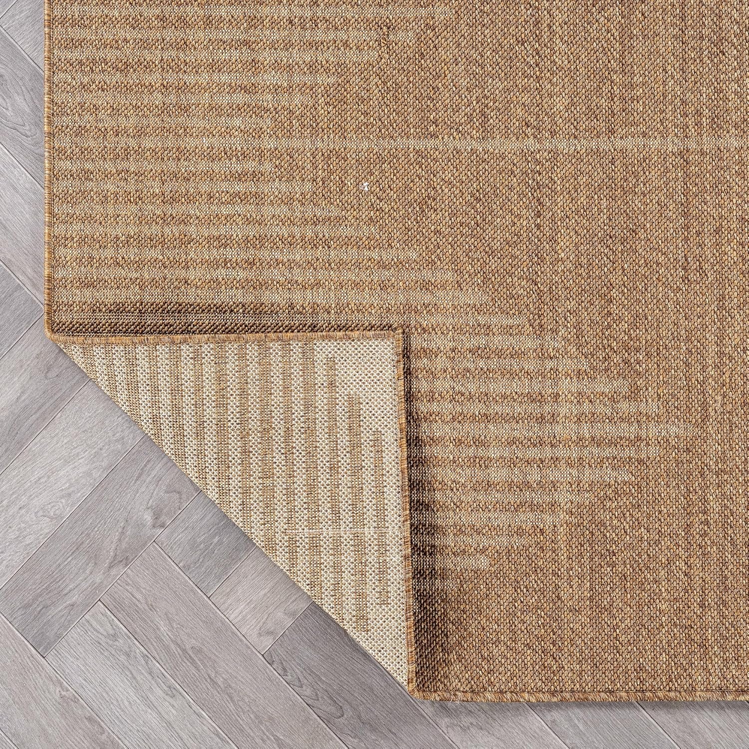 Modern Geometric Indoor Outdoor Rug Sand/Natural 7'10" X 10'
