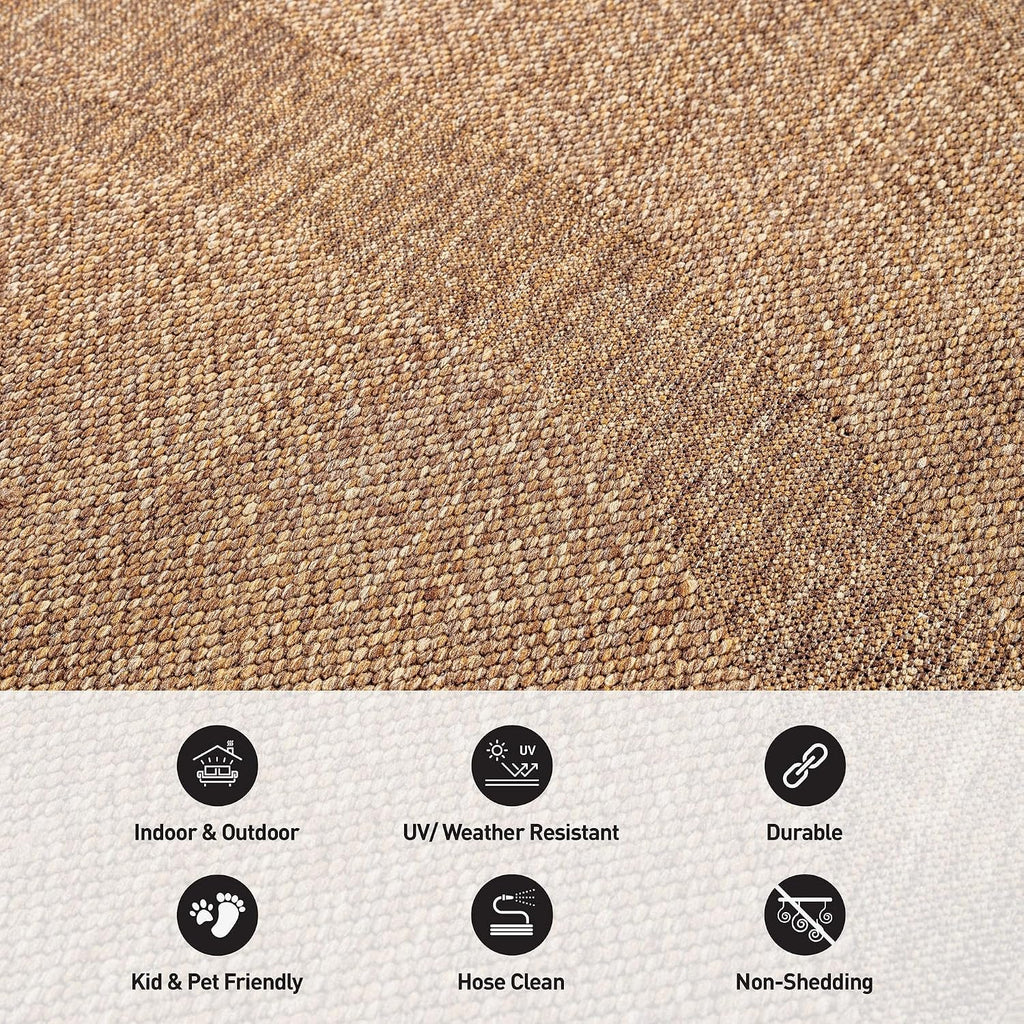 Transitional Indoor Outdoor Rug Natural/Jute 4' X 6'