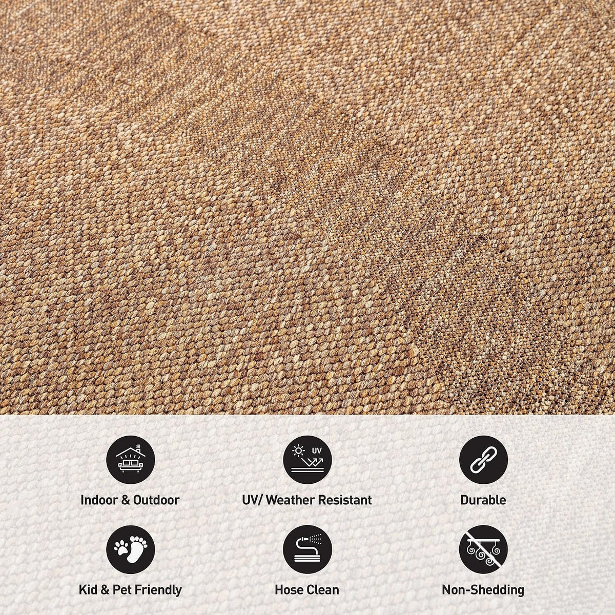 Transitional Indoor Outdoor Rug Natural/Jute 4' X 6'