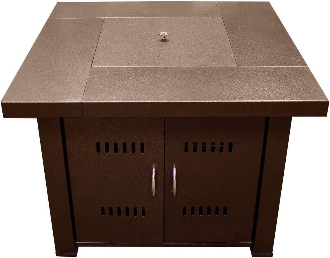 AZ Patio Heaters Outdoor Fire Pit in Hammered Bronze with Cover