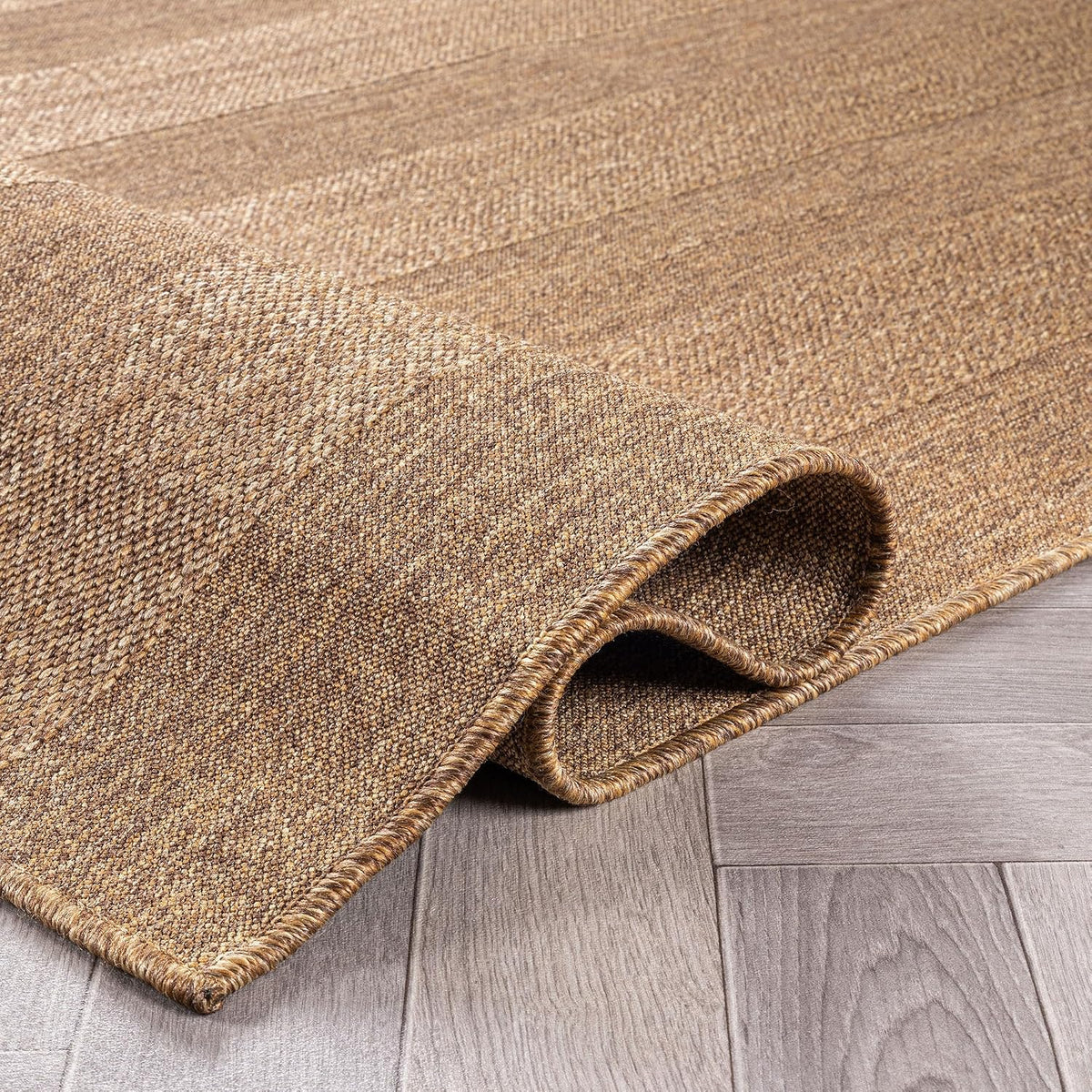 Modern Striped Indoor Outdoor Rug Natural/Jute 4' X 6'
