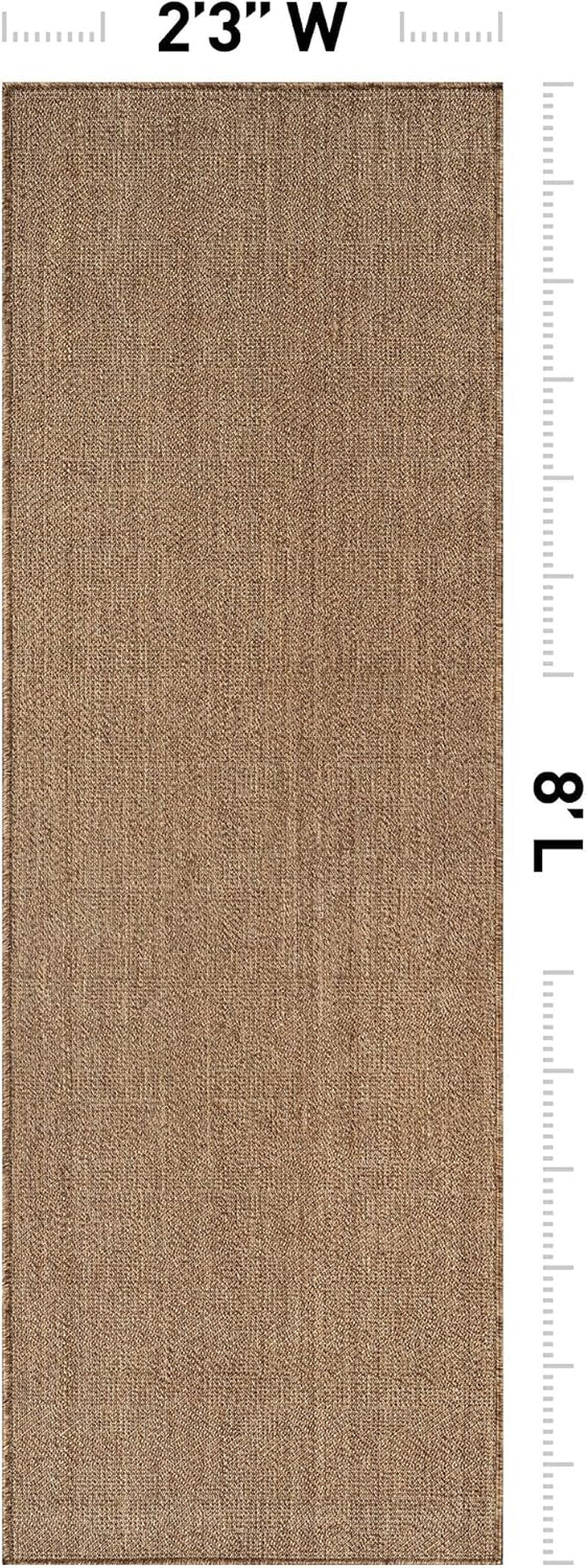 Modern Grid Indoor Outdoor Runner Rug Sand/Natural 2'3" X 8'