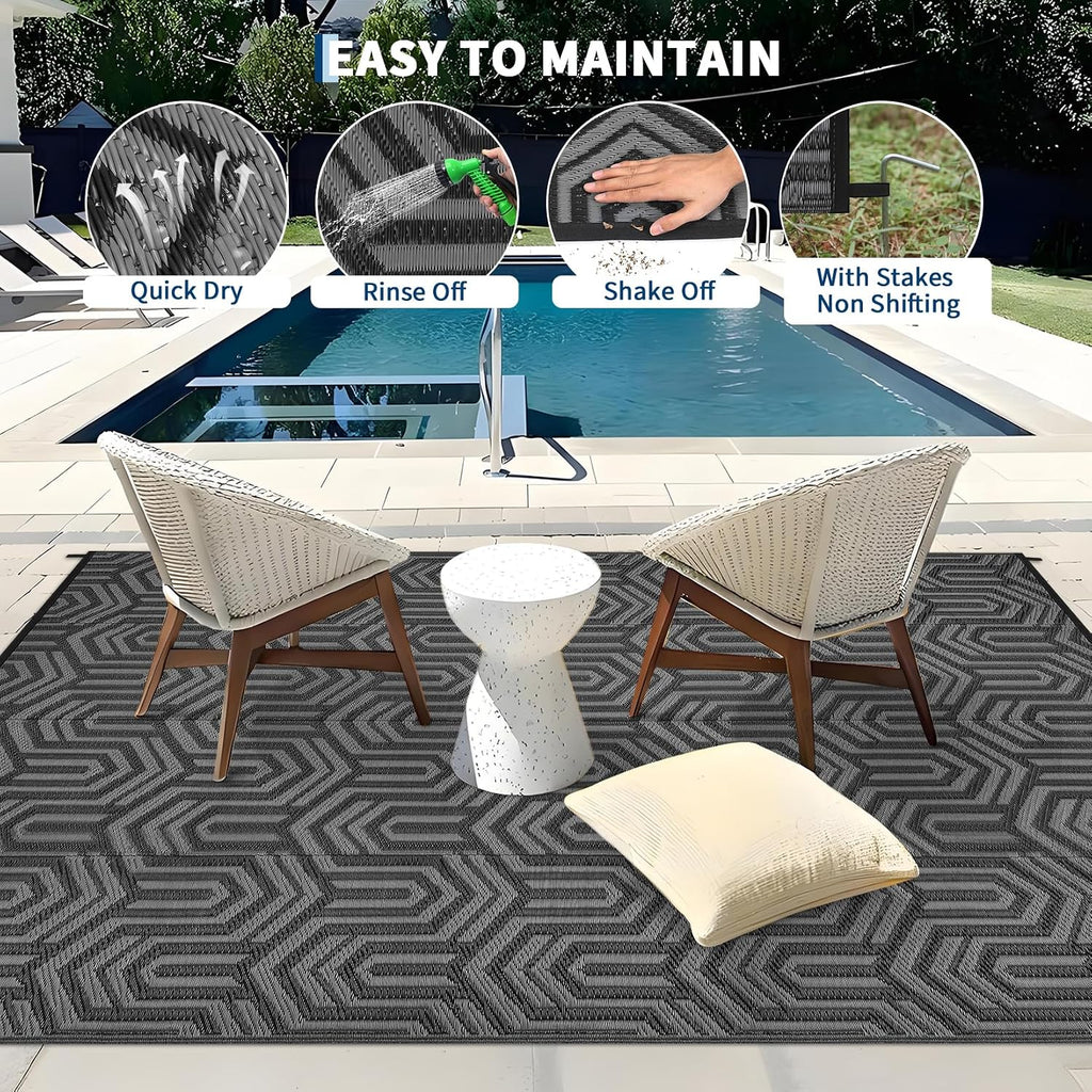 Outdoor Rug 9X18 Ft Extra Large Waterproof Reversible Patio Mat