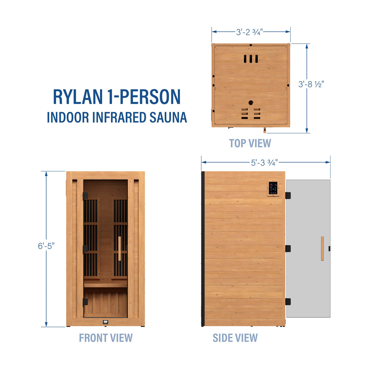 Rylan Indoor Infrared Sauna - 1 Person