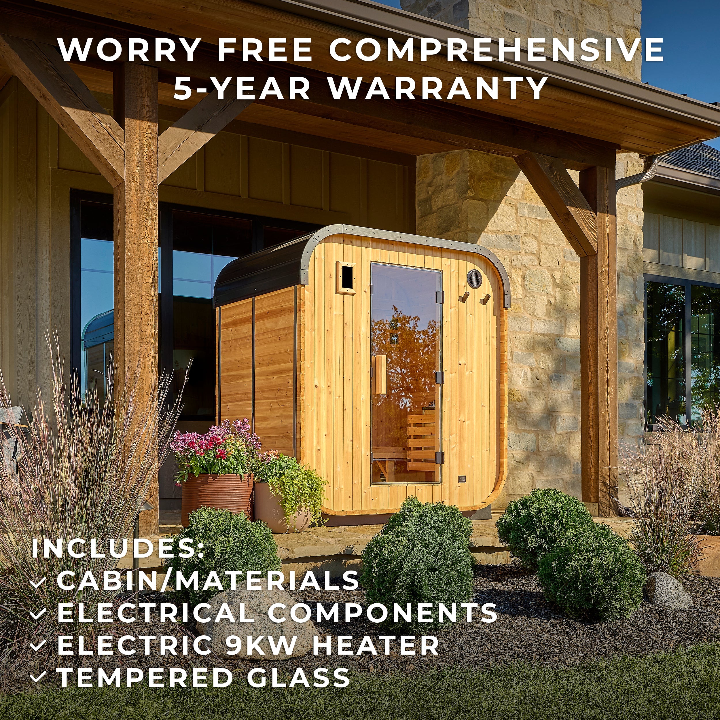 Lennon Outdoor Cube Sauna - 2-4 Person