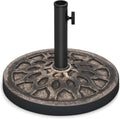 30 Lbs Heavy Duty Umbrella Base, round Parasol Holder with Adjustable Knob for Φ1.5-Φ1.9 Pole, Resin Umbrella Stand with Decorative Pattern, Easy Setup