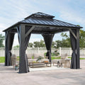 10'X10' Outdoor Hardtop Gazebo with Double Roof