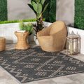 Julieta Diamonded Helix Indoor/Outdoor Area Rug, 5X8, Grey