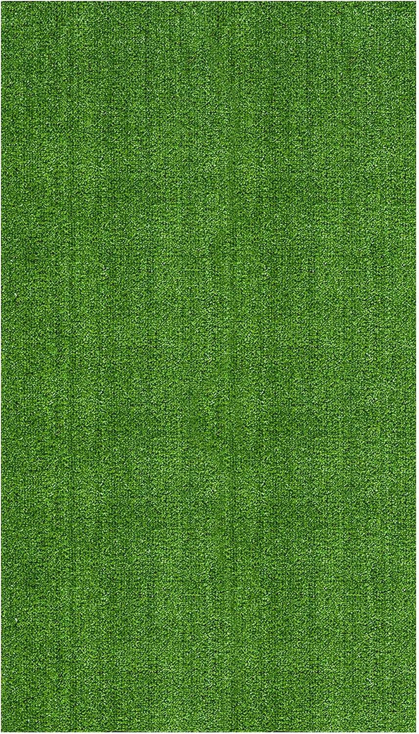 Artificial Grass Outdoor Rug for All-Weather Use, UV Fade Resistant Faux Turf with Drainage Holes, 7'10" X 9'10"