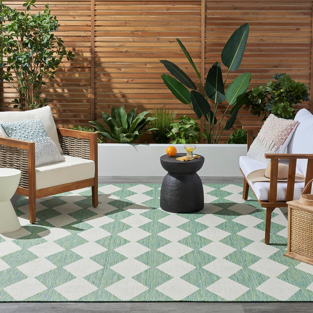 Home Positano Blue Green 9' X 12' Area Rug - Easy Clean, Non Shedding, Bed Room, Living Room, Dining Room, Kitchen (9' X 12')