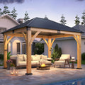 11FT X 13FT Outdoor Spruce Wood Gazebo