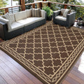 10X14 Outdoor Rug Waterproof Reversible Patio Rug Brown/Coffee
