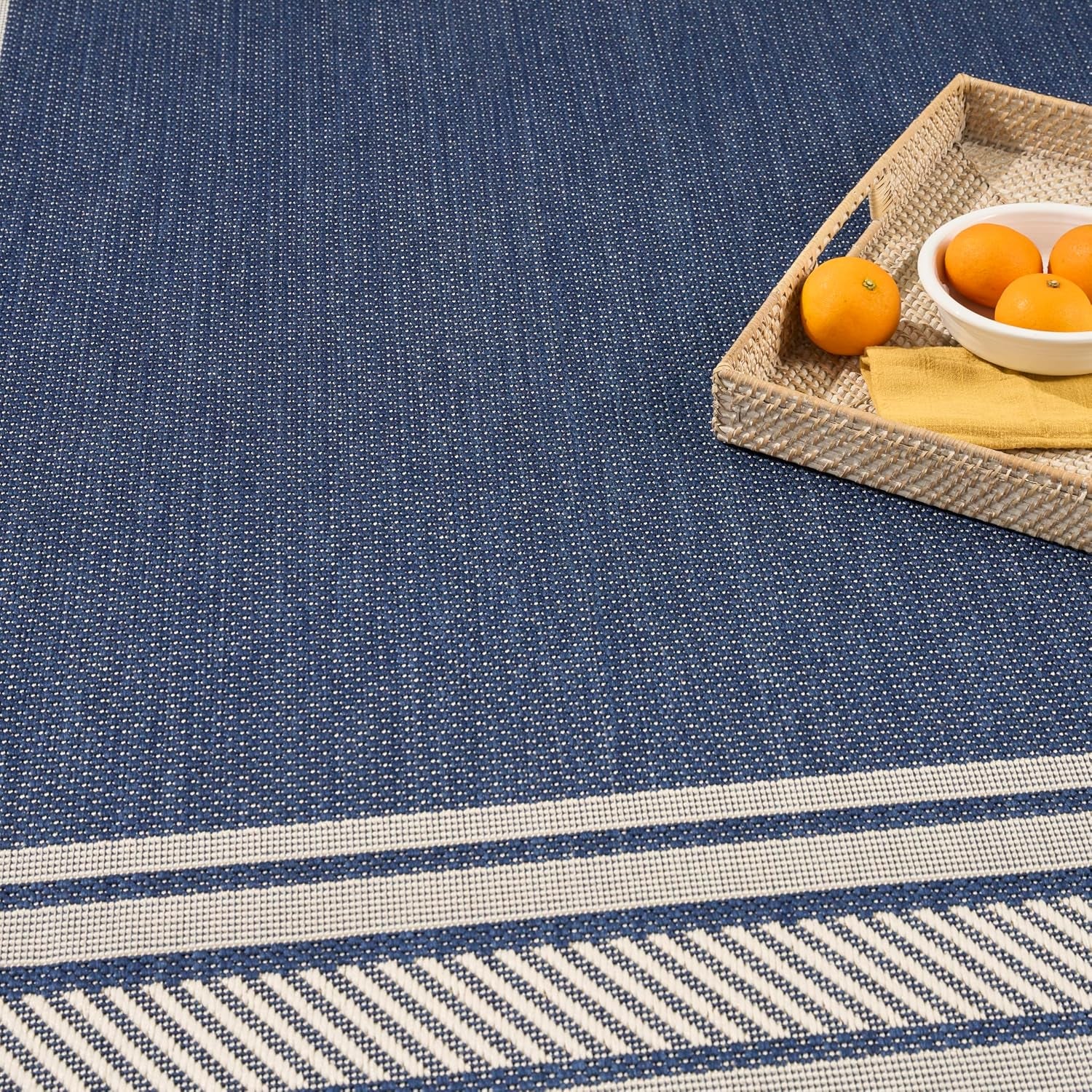 Home Horizon Indoor/Outdoor Navy 9' X 12' Area Rug - Easy Clean, Non Shedding, Bed Room, Living Room, Dining Room, Kitchen (9' X 12')