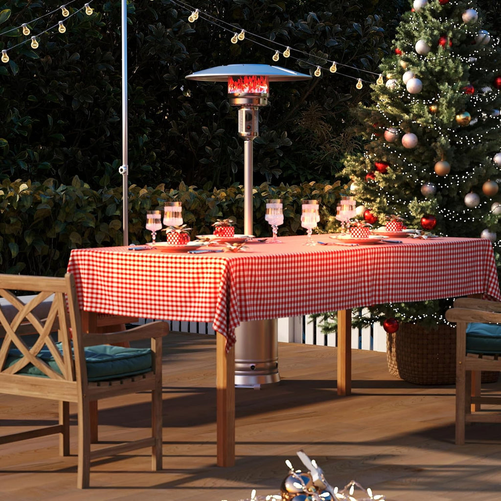 Stainless Steel Outdoor Heaters for Patio, LP Propane Heater Standing with Anti-Tilt Switch for Garden Wedding Party (Silver)