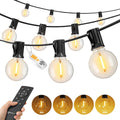 Outdoor String Lights, 100FT Shatterproof LED Patio Lights with 46 Dimmable Plastic G40 Bulbs, 2700K Waterproof Connectable Hanging String for Backyard, Cafe, Porch, Deck, Home Decor