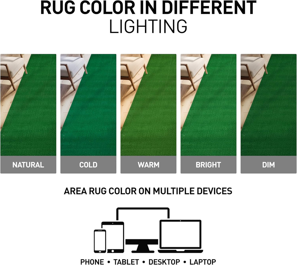 Turf Patio Deck Outdoor Indoor Non-Shedding Area Rug Green 4' X 6'