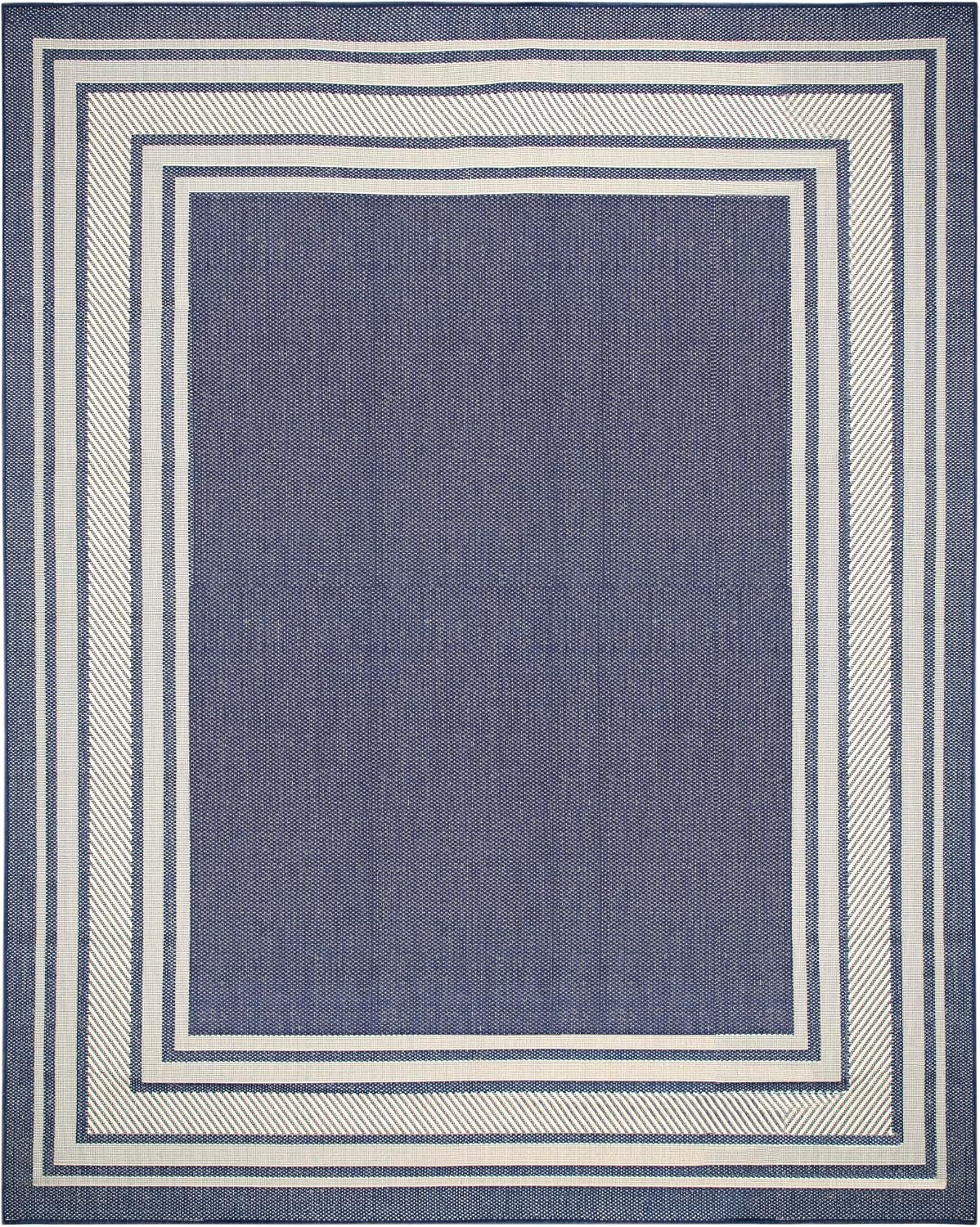 Home Horizon Indoor/Outdoor Navy 9' X 12' Area Rug - Easy Clean, Non Shedding, Bed Room, Living Room, Dining Room, Kitchen (9' X 12')